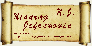 Miodrag Jefremović vizit kartica